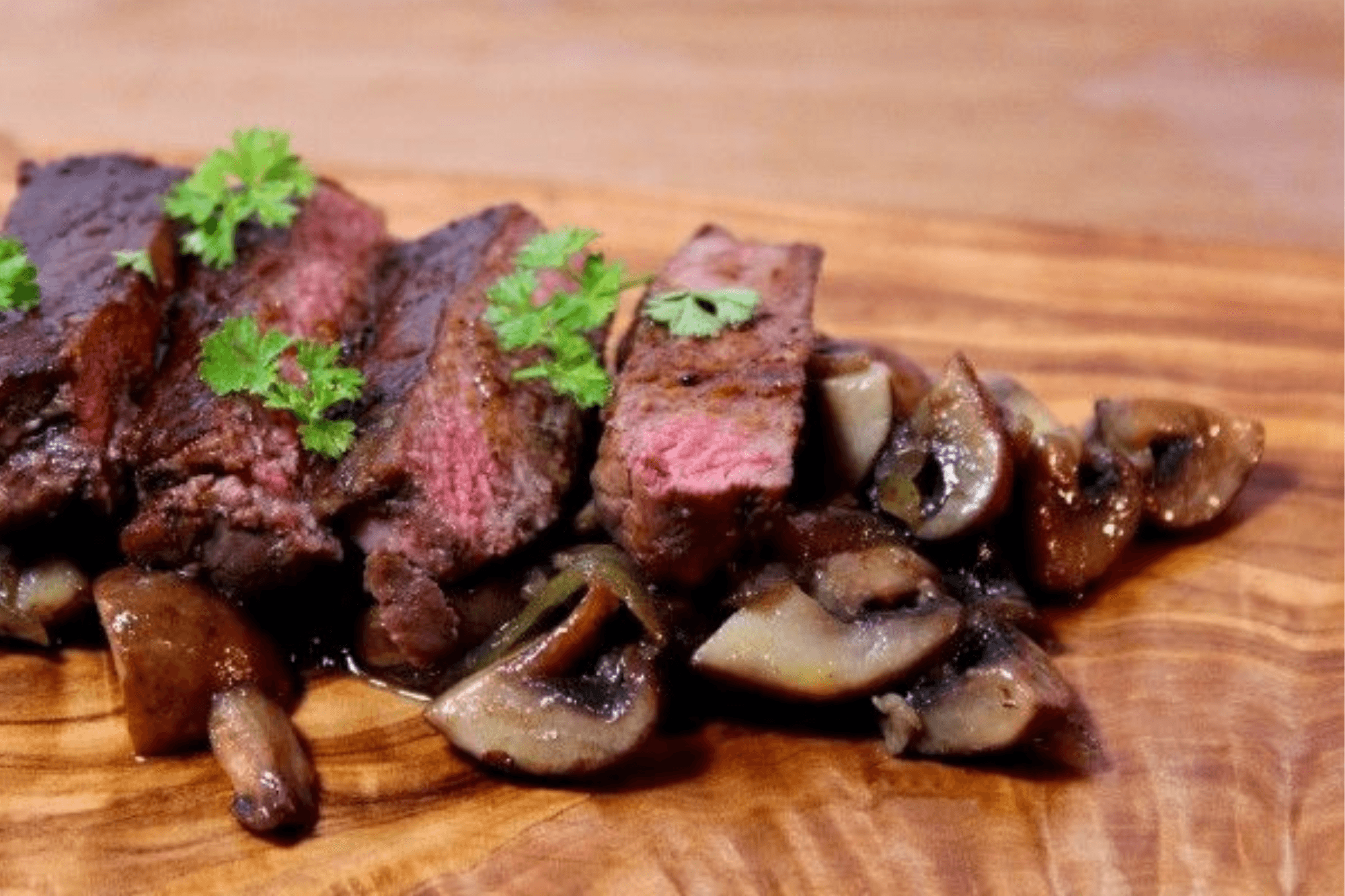 Rundersteak met paddenstoelen
