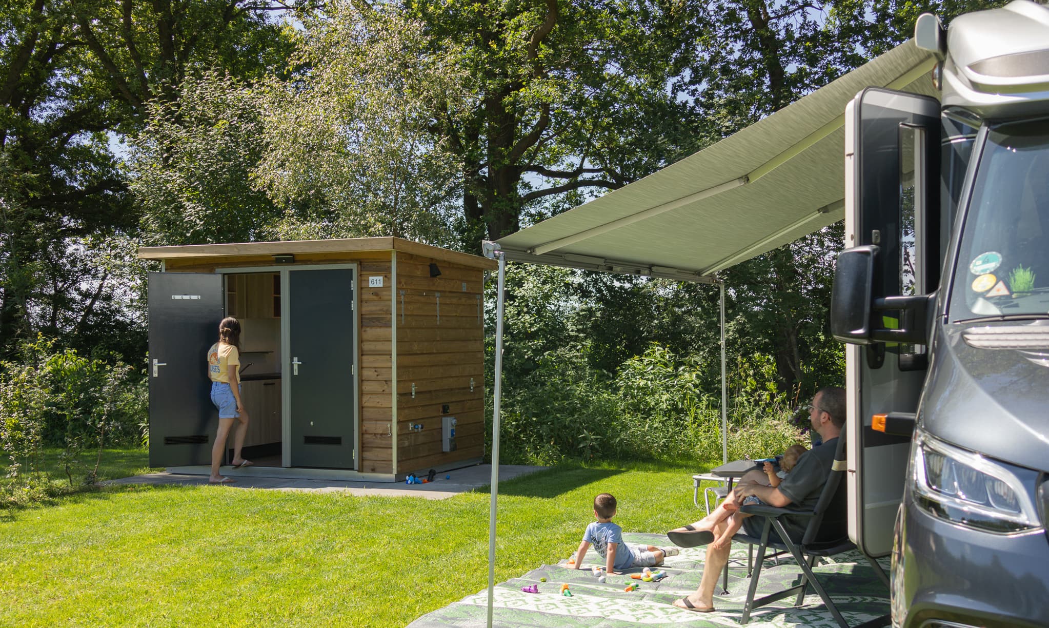 Camping met privé sanitair in Drenthe op Vakantiepark Westerbergen