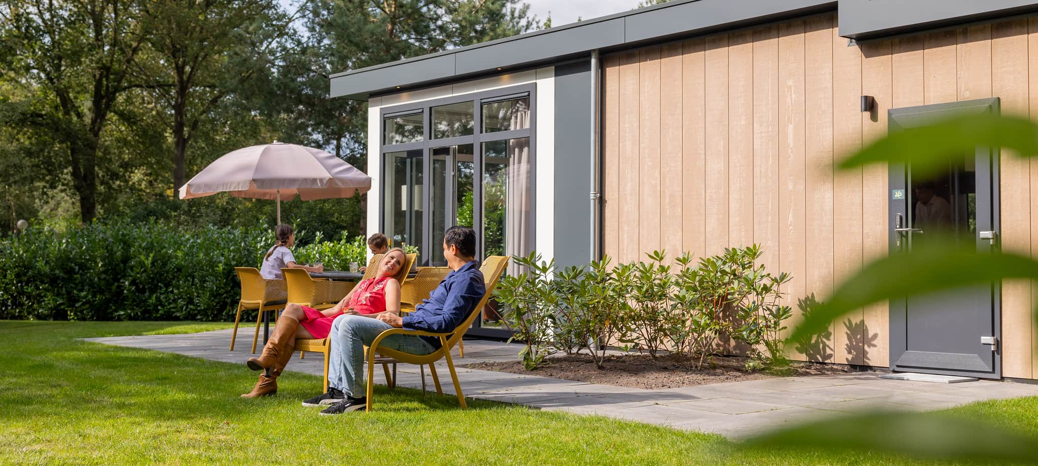 Lodge met gezin op Westerbergen
