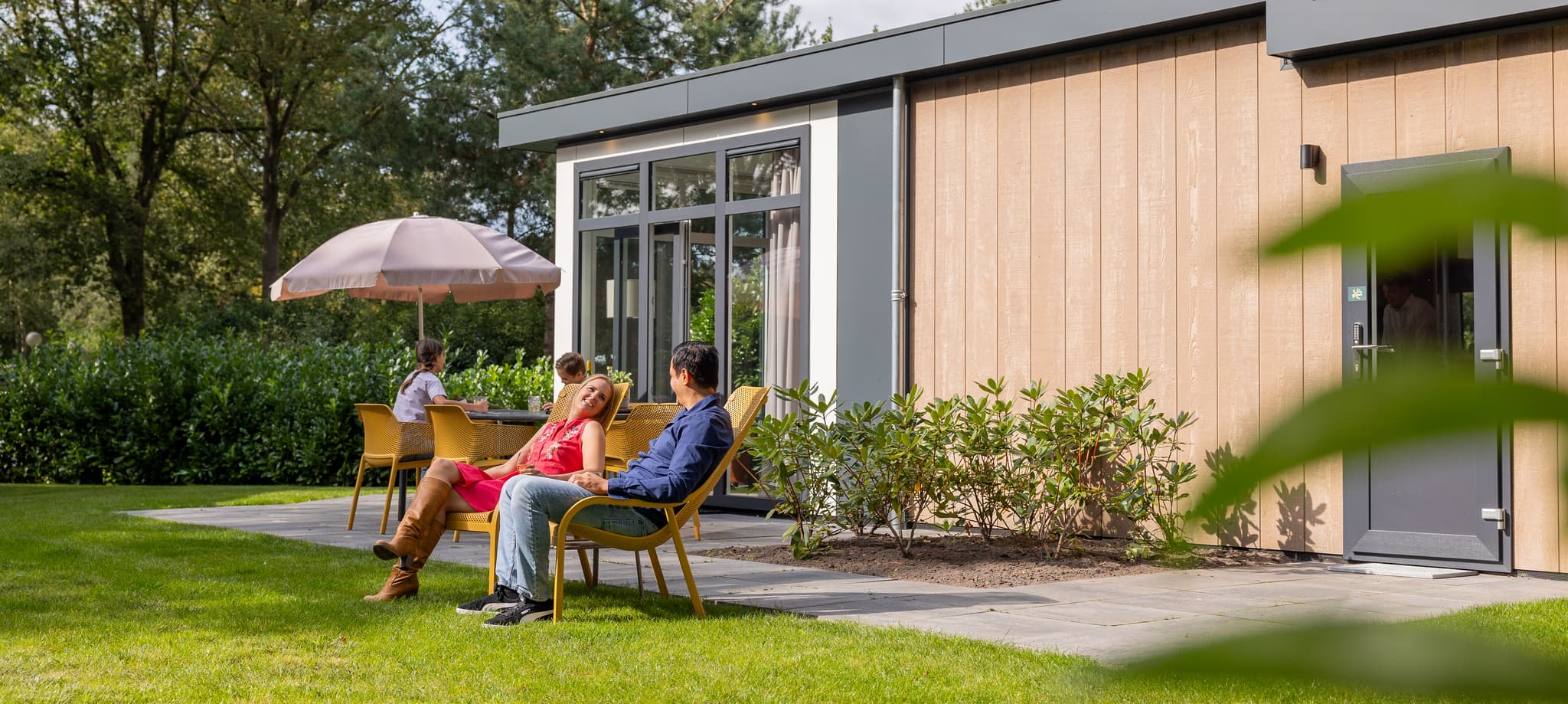 Lodge met gezin op Westerbergen